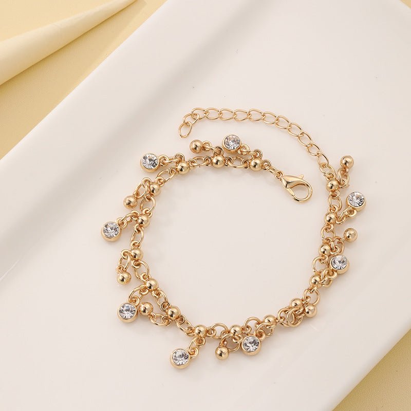 Minimalist Diamond Studded Tassel Bracelet
