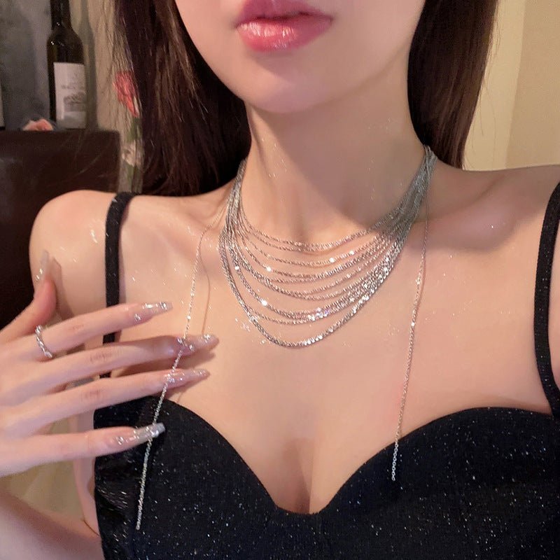 Shimmering Multi-Layer Tassel Necklace