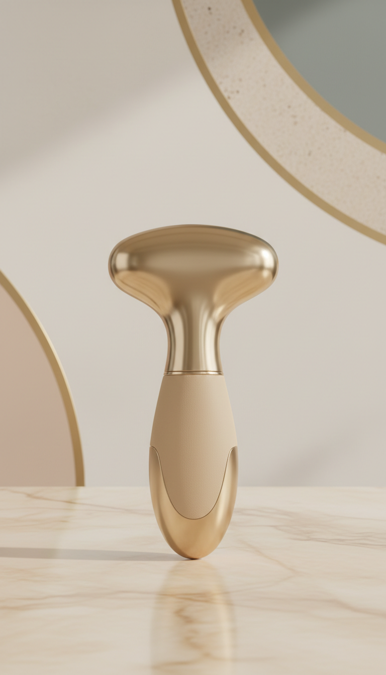 Ergonomic Gold-Accented Massage Tool