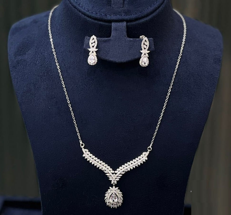 Elite V-Shape Sparkle Necklace Set for Women