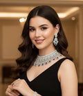 Luxury Sapphire Grace Crystal Choker Set for Women