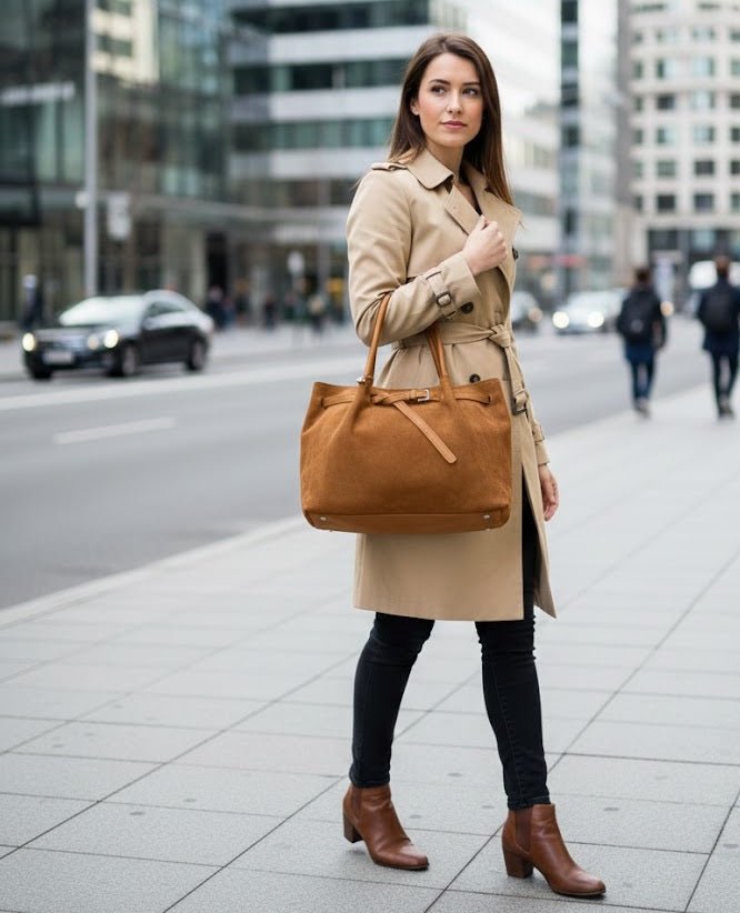 Slouchy Suede Tote Bag